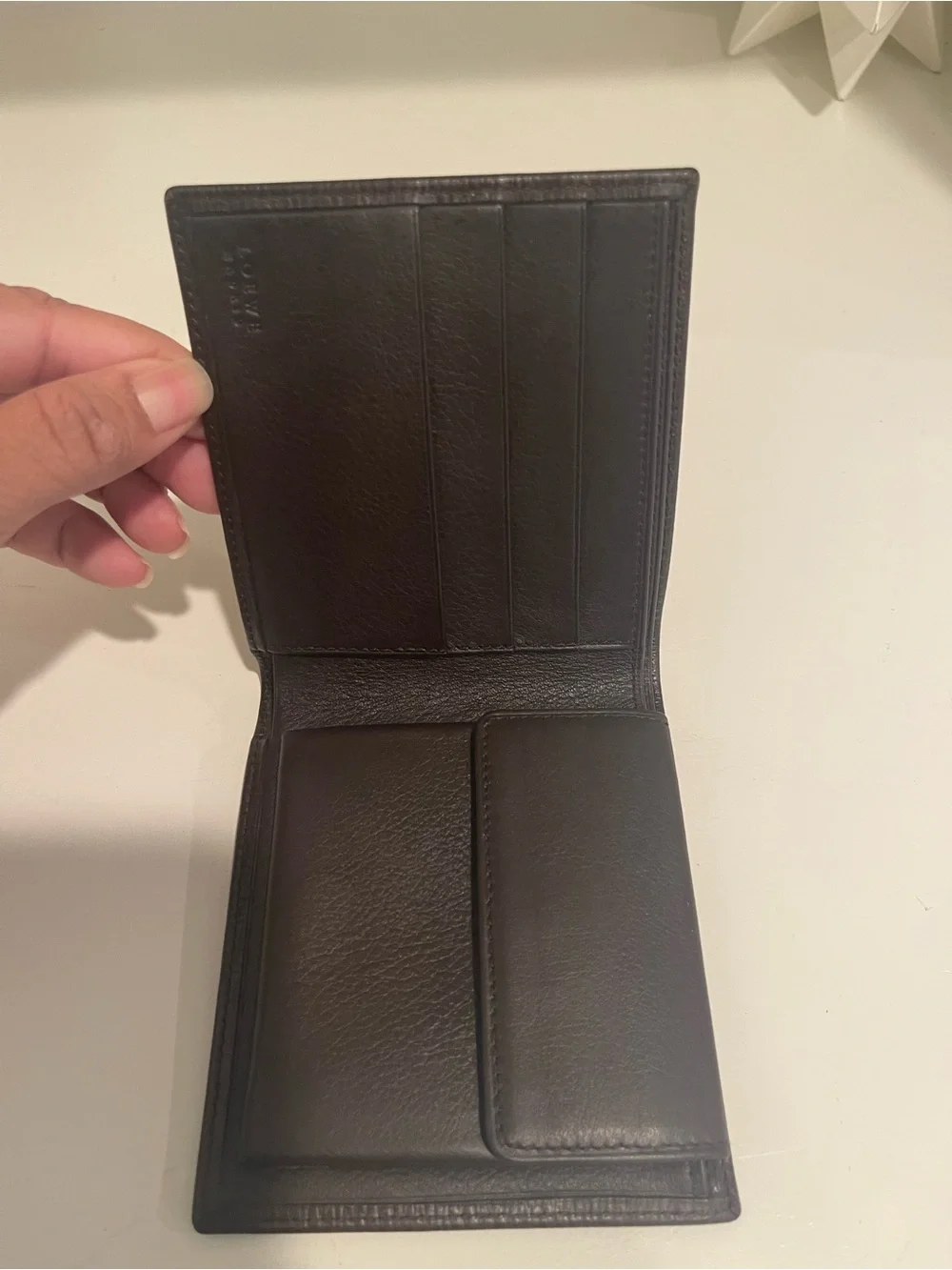 Authentic LOEWE Anagram Bifold Wallet Brown Grained Leather w/ Dust Bag